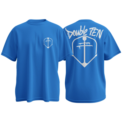 DOUBLE TEN ANKER BASESHIRT  POWDERBLUE BLACK BLUE